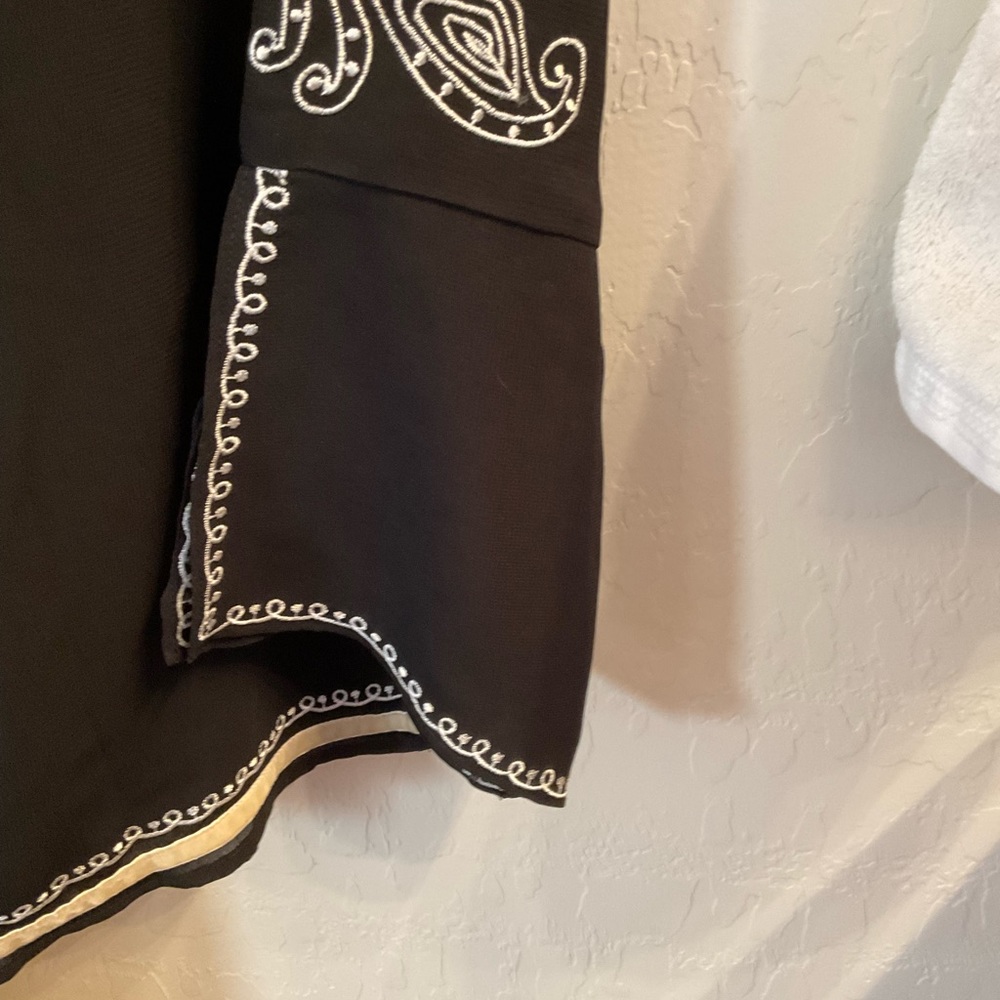 Vintage Stunning Jordan Embroidered Semi Sheer Fancy Top, Butterfly on sleeves - Picture 12 of 13